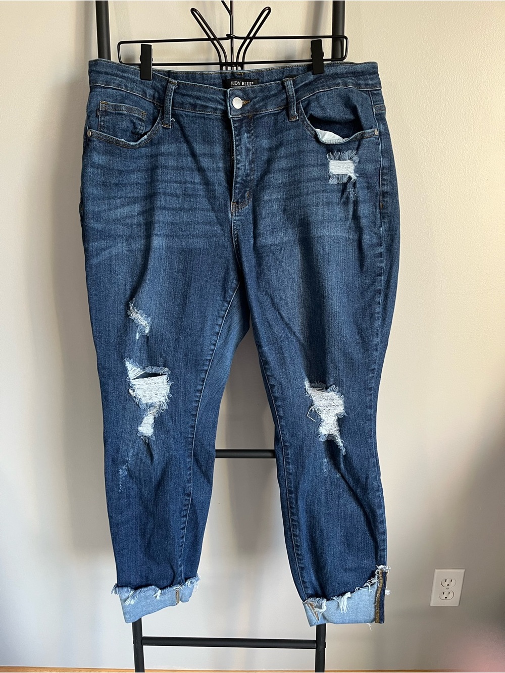 Judy Blue Dark Blue Distressed Women's Jeans size 20W Skinny